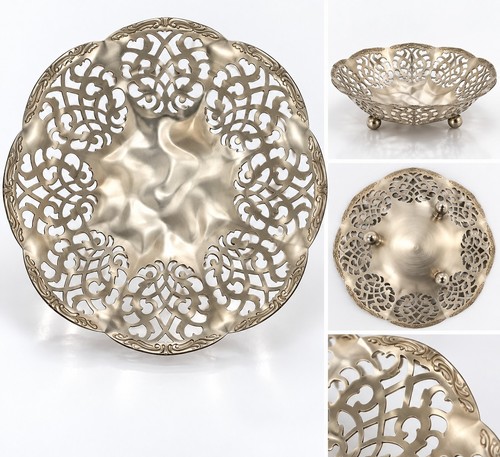 Vintage silver tone pierced - vintage,
