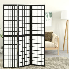Room Divider 3-Panel Black