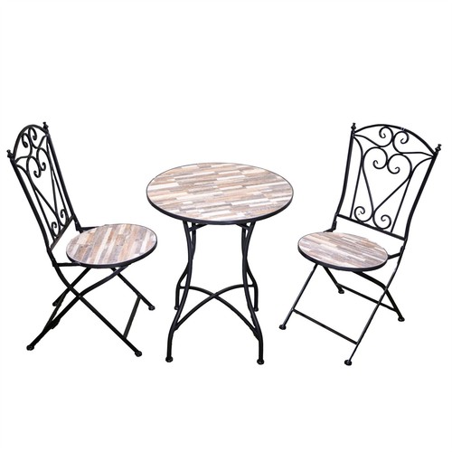 3pcs mosaic bistro set folding - mosaic,