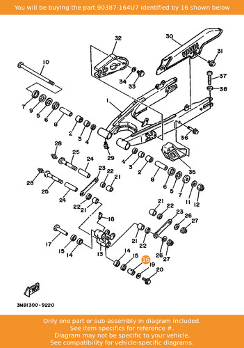 Yamaha collar 90387 164u7 - yamaha, 90387-164u7