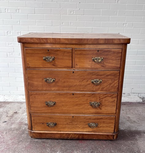 Victorian satin birch chest - victorian,