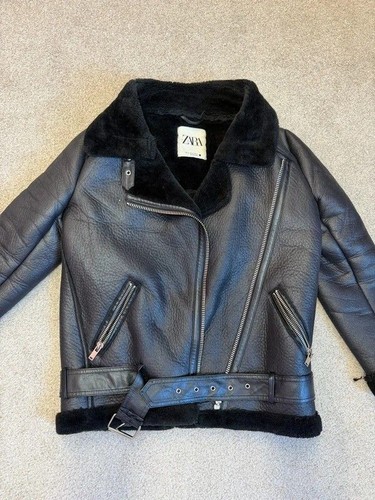 Zara faux shearling biker - zara,