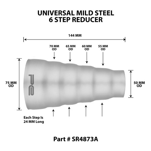 Universal exhaust pipe reducer - universal,