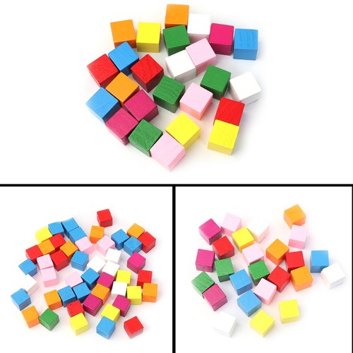 50pcs colourful wooden - 50pcs, cubes