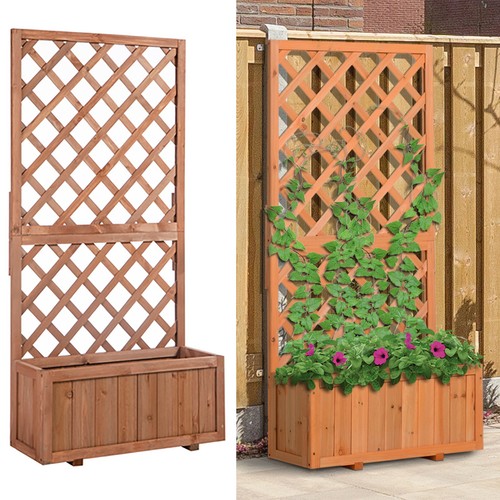 Trellis planter box wooden - planter,