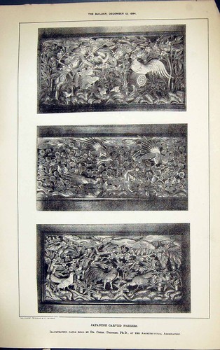 Antique old print japanese - old,