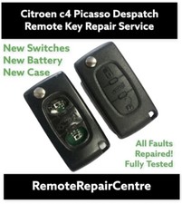 Repair service for Citroen C3 2 button remote flip key fob replace case battery