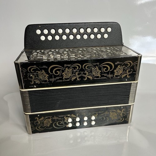 Button accordion black - black, gold
