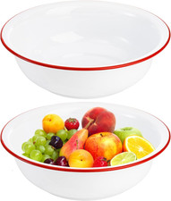 Set of 2 Enamel Bowl, 3 Quart
