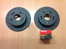 Civic Type R EP3 Rear Drilled Grooved MTEC Brake Discs & Mintex Pads