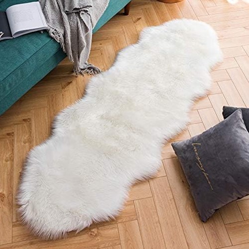 Faux sheepskin rug soft plush - sheepskin,