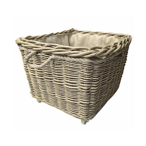 Square hessian lined wheeled - hessian,