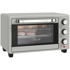 HOMCOM Mini Oven 21L Electric Grill w/ Adjustable Temp 1400W, Silver Tone