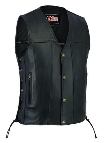 Mens real leather biker - real,