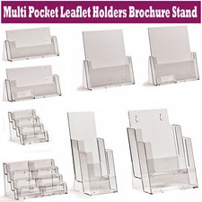 Multi Pocket Leaflet Holders Brochure Menu Flyer Tier Display Stands A4 A5 DL A6