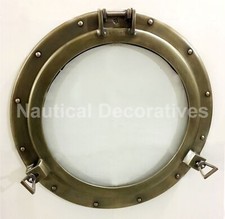 20" Aluminum Porthole Antique Finish~Porthole Glass Ship Window Home Decor