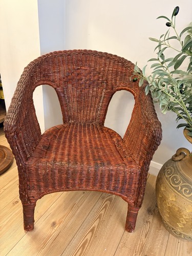 Vintage wicker tub chair - vintage,