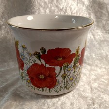Maryleigh Pottery Poppy Pattern Pot Planter 4.75" (12.5cm) Tall