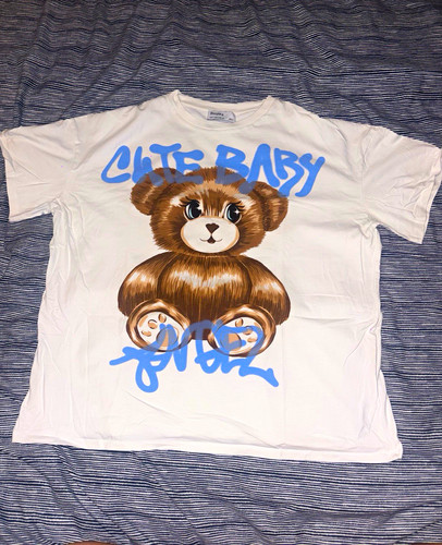 Bershka white bear - white,