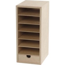 Craft Storage A6 Wooden MDF 6 Shelves   1 Drawer Prescription Chemist Organiser