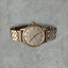 Vintage Avia Olympic Mens Watch Gold Plated On Gold Plated Strap Working Swiss