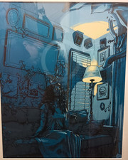 2017 Dave Kloc Plants and Woman in Room Limited Edition Art Screen Print Poster