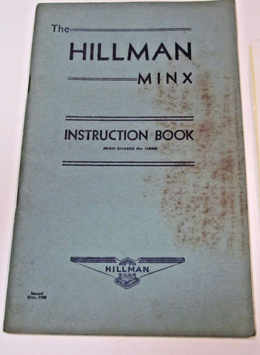 Hillman minx 1938 instruction - minx,