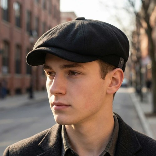 Flat cap with peak shelby - with, 'shelby'