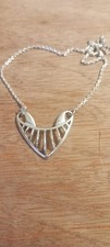 Sterling Silver Rennie Macintosh Style Celtic Style Heart Design Necklace 