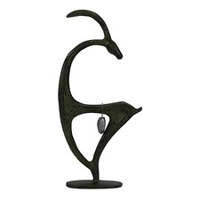 Small Ancient Greek Aegagrus Kri-Kri Goat Statue Real Bronze Sculpture Metal Art