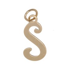 9ct Gold Pendant Charm Alphabet Initial Script Letter 375 Italian Jewellery A-Z