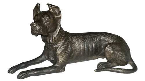 Vintage bronze dog figurine - vintage,