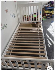 Single white sleigh Bed Frame