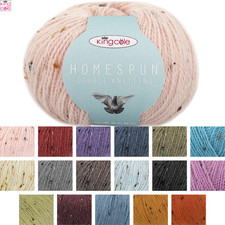 King Cole Homespun DK 50g Yarn - All Colours Knitting Wool Yarn Acrylic Crochet