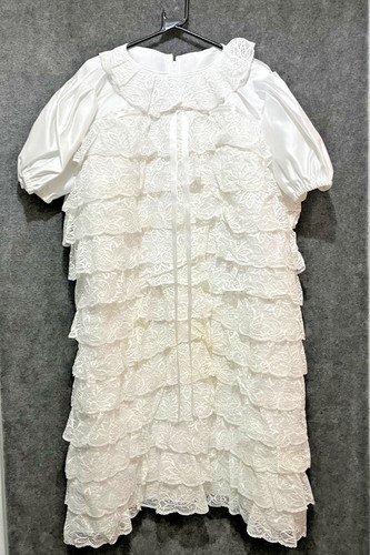 White satin lace dress - &,