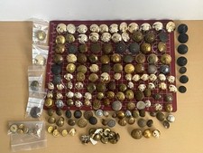 Vintage Military British Uniforms Buttons Lot Mixed Crests and Sizes Over 140