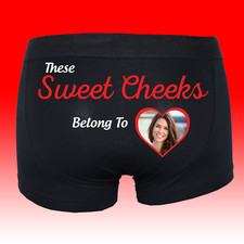 These Sweet Cheeks Personalised Photo Boxers- Funny Joke Valentines Present Gift