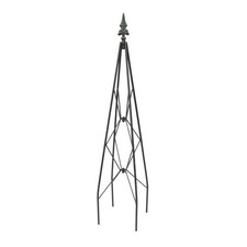 2x 1.22m Black Steel Garden Obelisks Pyramid Trellis Climbing Plant Supports