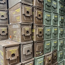 50 Cal Army Ammo Metal Storage Box Ammunition Tin Tool Box Used Nato Surplus