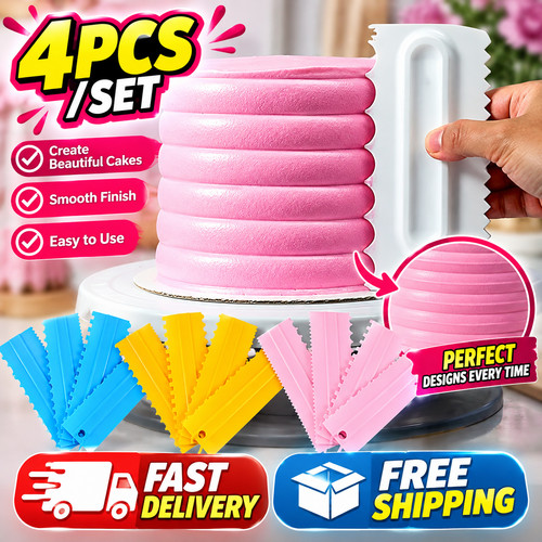 4pcs cake decorating - comb, edge