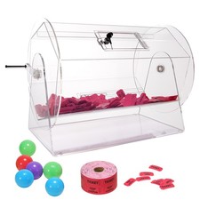 Uimoso Acrylic Raffle Drum Lottery Cage Holds 10000 Tickets or 300 Bingo Balls
