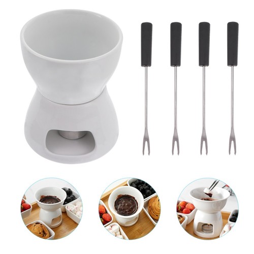 Chocolate fondue set ceramic - chocolate,