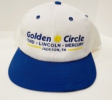 Vintage Snapback Trucker Hat Advertising Golden Circle Ford Jackson TN White USA