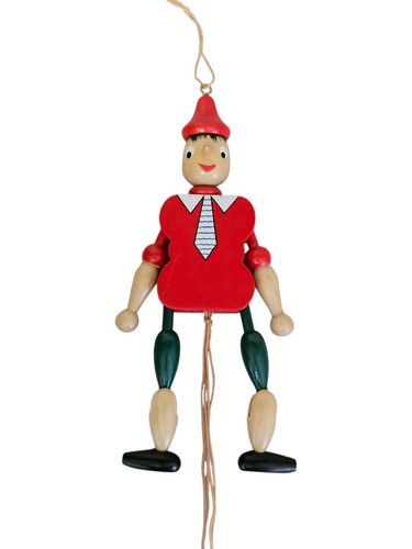 Vintage wood pinocchio pull - wood,