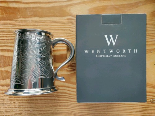 Celtic pattern pewter tankard - celtic,