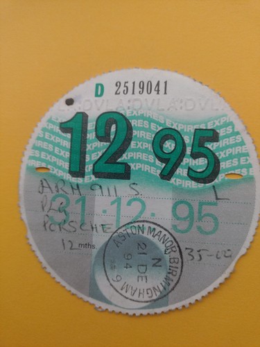 Tax disc porsche - disc, 12