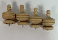 4 Turned Wooden Finials