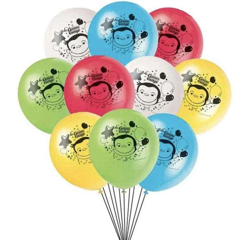 Curious george x10 balloons - george,
