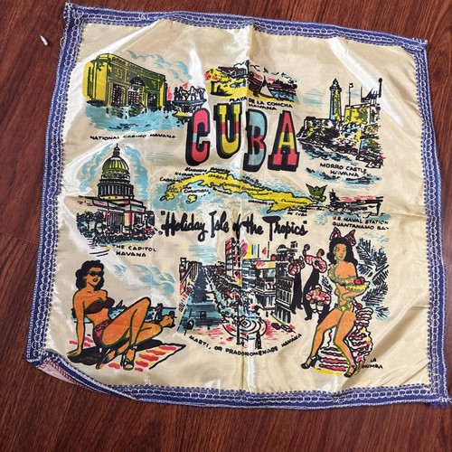 Vintage souvenir satin pillow - souvenir,