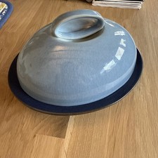 Denby Blue Jetty Pottery Stoneware Butter Lidded Dish - Blue